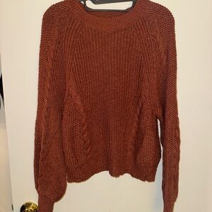 American Eagle Outfitters Rust Cable Knit Sweater